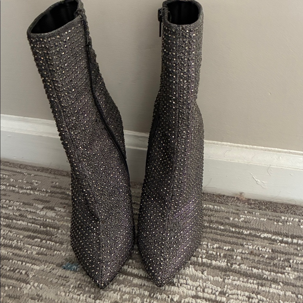Steve Madden Glittering Black Heeled Boots